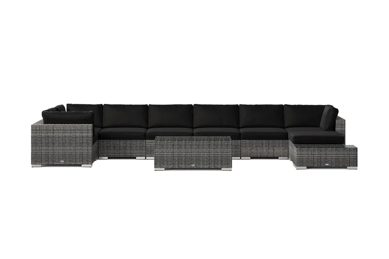 Bahamas utomhus U-soffa 8-sits vändbar divan med öppet avslut och bord - Grå - Products - Utemöbler & utemiljö - Loungemöbler - Loungeset & loungegrupp