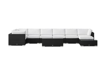 Bahamas utomhus U-soffa 8-sits vändbar divan med öppet avslut och bord - Svart - Products - Utemöbler & utemiljö - Loungemöbler - Loungeset & loungegrupp