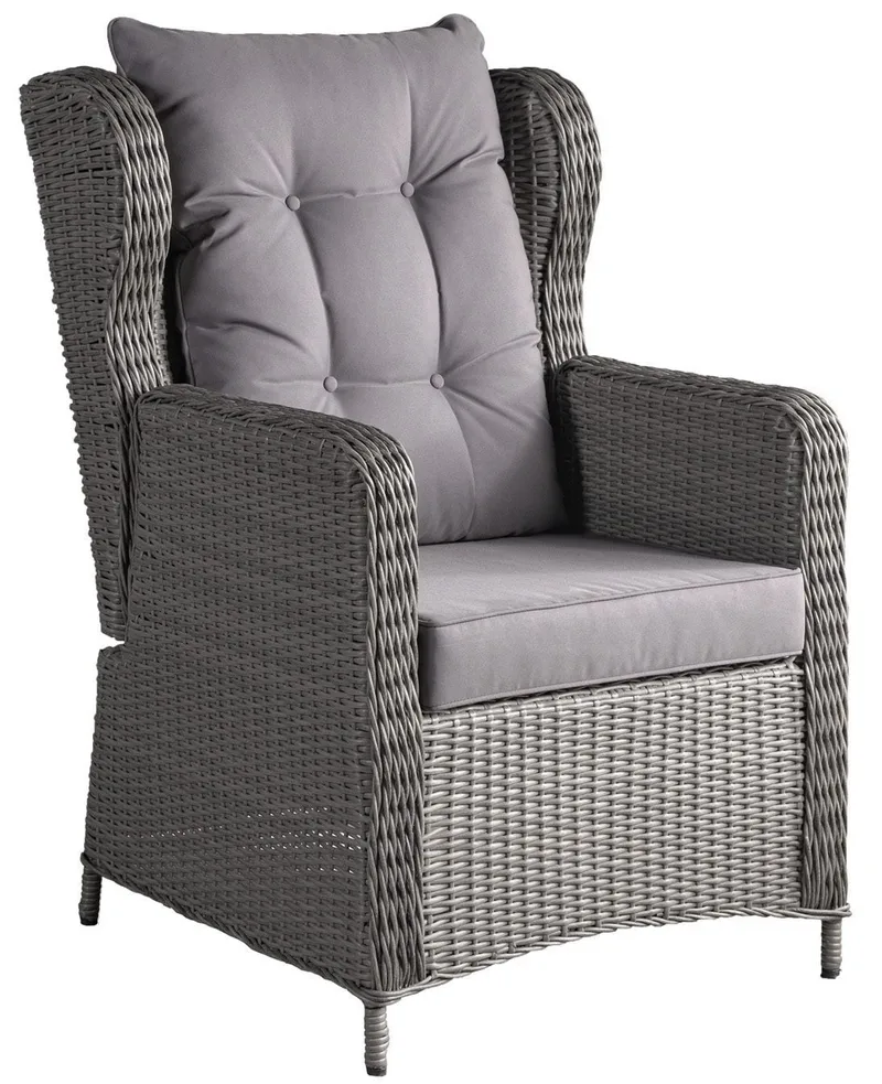 California utemöbelgrupp med recliner soffa, fåtöljer och bord - Grå konstrotting - Grå - Products - Utemöbler & utemiljö - Loungemöbler - Loungeset & loungegrupp