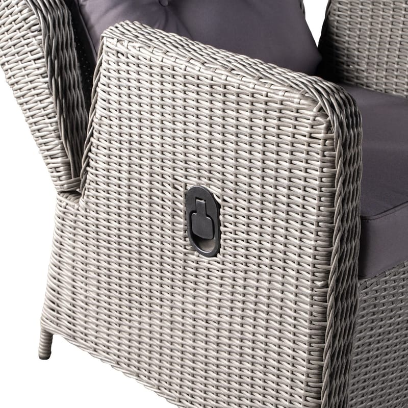 California utemöbelgrupp med recliner soffa, fåtöljer och bord - Grå konstrotting - Grå - Products - Utemöbler & utemiljö - Loungemöbler - Loungeset & loungegrupp