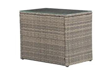 Dramilo Loungegrupp i konstrotting med bord och dynor - Beige - Products - Utemöbler & utemiljö - Loungemöbler - Loungeset & loungegrupp