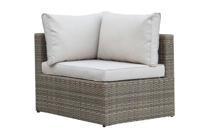 Dramilo Loungegrupp i konstrotting med bord och dynor - Beige - Products - Utemöbler & utemiljö - Loungemöbler - Loungeset & loungegrupp