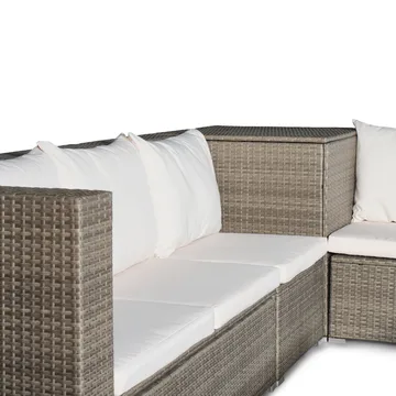 Exklusiv loungegrupp | Inbyggd förvaring | Brun konstrotting | Djursvik - Brun - Products - Utemöbler & utemiljö - Loungemöbler - Loungeset & loungegrupp