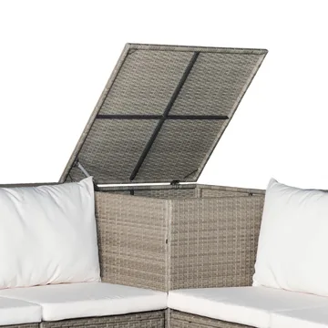 Exklusiv loungegrupp | Inbyggd förvaring | Brun konstrotting | Djursvik - Brun - Products - Utemöbler & utemilj ö - Loungemöbler - Loungeset & loungegrupp