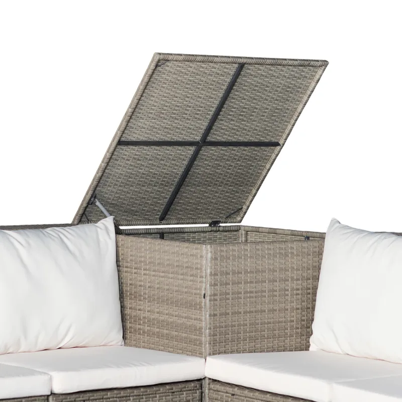 Exklusiv loungegrupp | Inbyggd förvaring | Brun konstrotting | Djursvik - Brun - Products - Utemöbler & utemiljö - Loungemöbler - Loungeset & loungegrupp