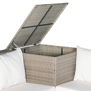 Exklusiv loungegrupp | Inbyggd förvaring | Brun konstrotting | Djursvik - Brun - Products - Utemöbler & utemiljö - Loungemöbler - Loungeset & loungegrupp