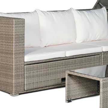 Exklusiv loungegrupp | Inbyggd förvaring | Brun konstrotting | Djursvik - Brun - Products - Utemöbler & utemiljö - Loungemöbler - Loungeset & loungegrupp