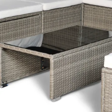 Exklusiv loungegrupp | Inbyggd förvaring | Brun konstrotting | Djursvik - Brun - Products - Utemöbler & utemiljö - Loungemöbler - Loungeset & loungegrupp