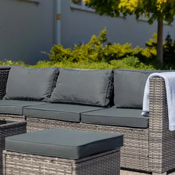 Exklusiv loungegrupp | Inbyggd förvaring | Grå konstrotting | Djursvik - Products - Utemöbler & utemiljö - Loungemöbler - Loungeset & loungegrupp