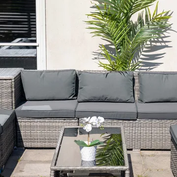 Exklusiv loungegrupp | Inbyggd förvaring | Grå konstrotting | Djursvik - Products - Utemöbler & utemiljö - Loungemöbler - Loungeset & loungegrupp