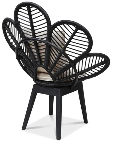 Fåtölj svart/rotting - Peacock - Svartbetsad rotting, vit dyna - Products - Utemöbler & utemiljö - Loungemöbler - Loungestol utomhus