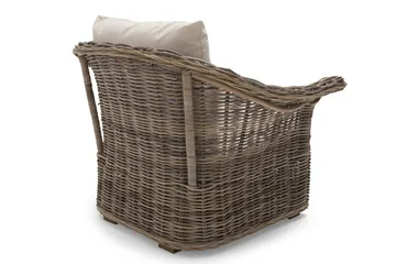 Hillerstorp Edsklinta Utefåtölj m Dyna Rotting/Vit - Hillerstorp - Products - Utemöbler & utemiljö - Loungemöbler - Loungestol utomhus