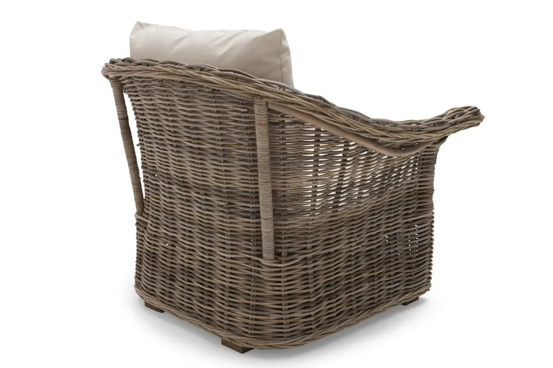 Hillerstorp Edsklinta Utefåtölj m Dyna Rotting/Vit - Hillerstorp - Products - Utemöbler & utemiljö - Loungemöbler - Loungestol utomhus