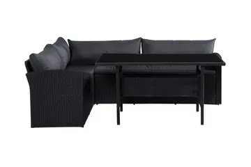 James Light Soffgrupp och Loungegrupp Utomhus 5-sits i konstrotting för trädgård och uteplats - Svart / Svarta dynor - Products - Utemöbler & utemiljö - Loungemöbler - Loungeset & loungegrupp