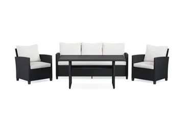 James Light Soffgrupp utomhus i konstrotting - Svart - Products - Utemöbler & utemiljö - Loungemöbler - Loungeset & loungegrupp
