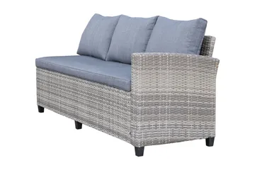 James Light Stor L-formad vändbar loungegrupp utomhus i konstrotting med förvaring och gråa dynor - Grå - Products - Utemöbler & utemiljö - Loungemöbler - Loungeset & loungegrupp