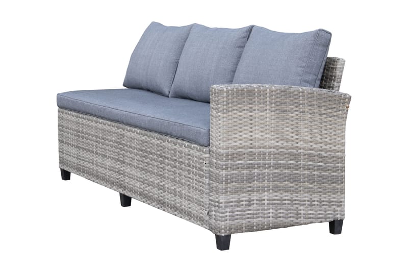 James Light Stor L-formad vändbar loungegrupp utomhus i konstrotting med förvaring och gråa dynor - Grå - Products - Utemöbler & utemiljö - Loungemöbler - Loungeset & loungegrupp