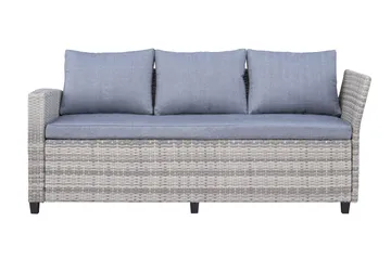 James Light Stor L-formad vändbar loungegrupp utomhus i konstrotting med förvaring och gråa dynor - Grå - Products - Utemöbler & utemiljö - Loungemöbler - Loungeset & loungegrupp