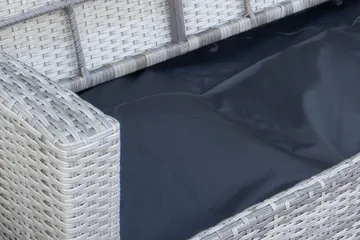 James Light Stor L-formad vändbar loungegrupp utomhus i konstrotting med förvaring och gråa dynor - Grå - Products - Utemöbler & utemiljö - Loungemöbler - Loungeset & loungegrupp