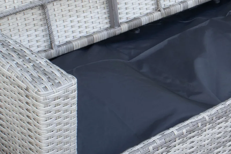 James Light Stor L-formad vändbar loungegrupp utomhus i konstrotting med förvaring och gråa dynor - Grå - Products - Utemöbler & utemiljö - Loungemöbler - Loungeset & loungegrupp