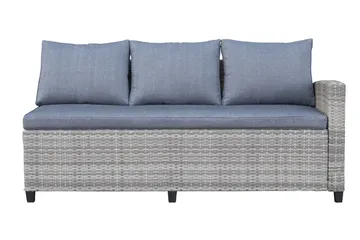 James Light Stor L-formad vändbar loungegrupp utomhus i konstrotting med förvaring och gråa dynor - Grå - Products - Utemöbler & utemiljö - Loungemöbler - Loungeset & loungegrupp