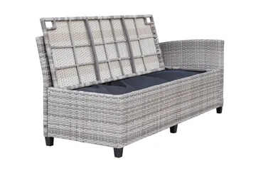 James Light Stor L-formad vändbar loungegrupp utomhus i konstrotting med förvaring och gråa dynor - Grå - Products - Utemöbler & utemiljö - Loungemöbler - Loungeset & loungegrupp