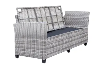 James Light Stor L-formad vändbar loungegrupp utomhus i konstrotting med förvaring och gråa dynor - Grå - Products - Utemöbler & utemiljö - Loungemöbler - Loungeset & loungegrupp