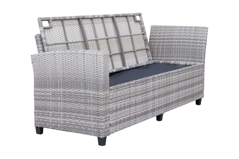 James Light Stor L-formad vändbar loungegrupp utomhus i konstrotting med förvaring och gråa dynor - Grå - Products - Utemöbler & utemiljö - Loungemöbler - Loungeset & loungegrupp