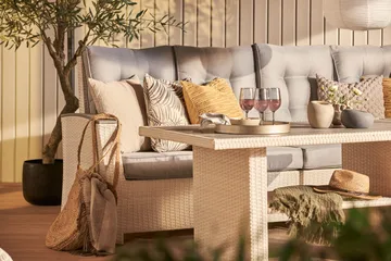 James Lyx Loungegrupp Vändbar - Vit / Gråa dynor - Products - Utemöbler & utemiljö - Loungemöbler - Loungeset & loungegrupp