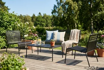 Jarva Liten 4-sits Soffgrupp Utomhus i metall - Antracit - Products - Utemöbler & utemiljö - Loungemöbler - Loungeset & loungegrupp