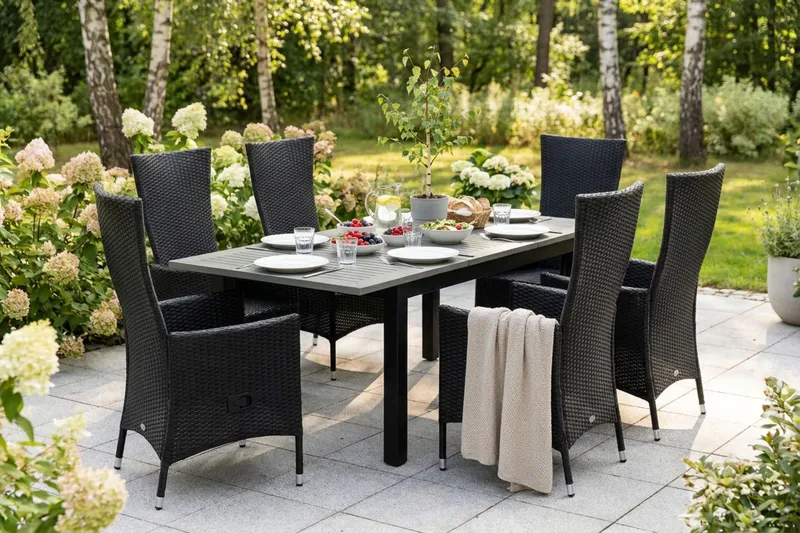 Jenny Matstol utomhus Ställbar - Justerbar Utefåtölj i Konstrotting - Svart - Products - Utemöbler & utemiljö - Loungemöbler - Loungestol utomhus