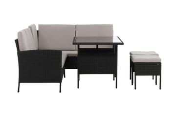 Knock Hörnsoffa Utomhus - Svart - Products - Utemöbler & utemiljö - Loungemöbler - Loungeset & loungegrupp