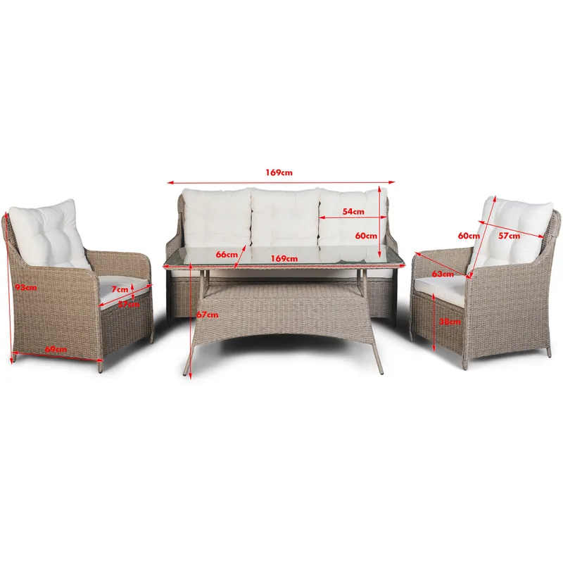 Loungegrupp utemöbler | Beige konstrotting | Rögrund - Products - Utemöbler & utemiljö - Loungemöbler - Loungeset & loungegrupp