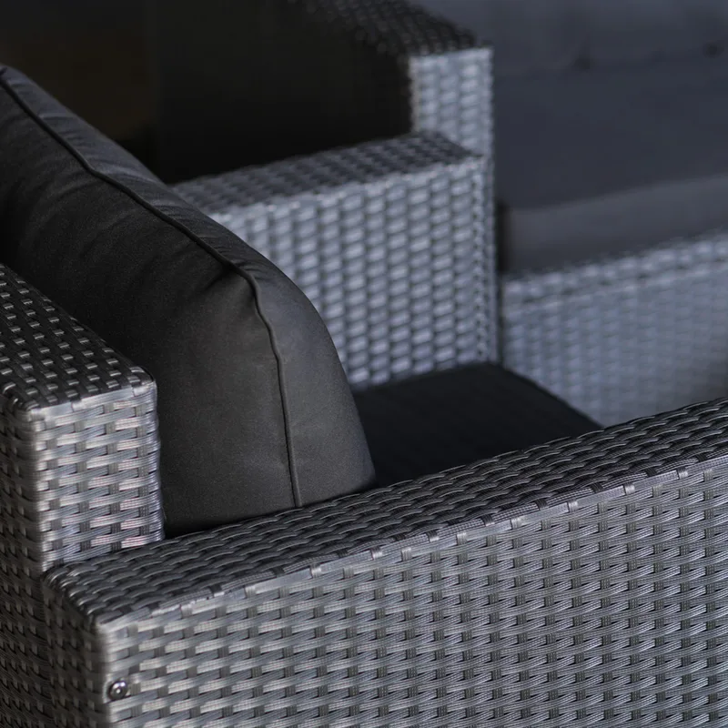 Loungegrupp utemöbler | Svart konstrotting | Huvudskär - Products - Utemöbler & utemiljö - Loungemöbler - Loungeset & loungegrupp