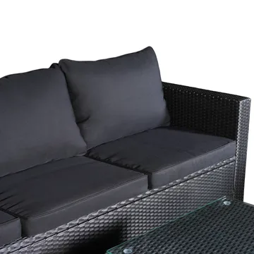 Loungegrupp utemöbler | Svart konstrotting | Huvudskär - Products - Utemöbler & utemiljö - Loungemöbler - Loungeset & loungegrupp