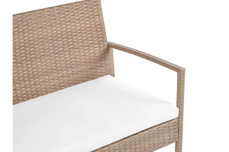 Loungegrupp Utomhus 4-sits konstrotting ljusbrun MARSALA - Trä/natur - Products - Utemöbler & utemiljö - Loungemöbler - Loungeset & loungegrupp