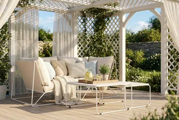 Usteryd utomhus rak 2-sits soffa - Beige/Beige - Products - Utemöbler & utemiljö - Loungemöbler - Loungeset & loungegrupp