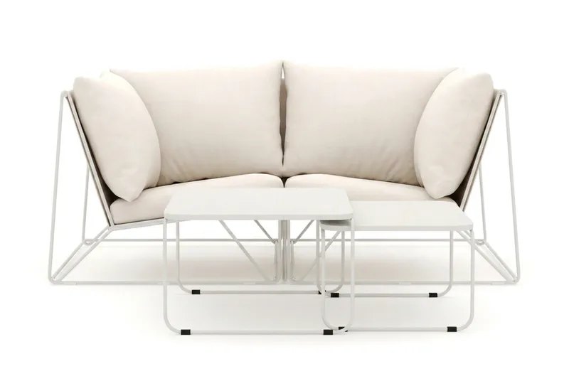 Usteryd utomhus rak 2-sits soffa - Beige/Beige - Products - Utemöbler & utemiljö - Loungemöbler - Loungeset & loungegrupp