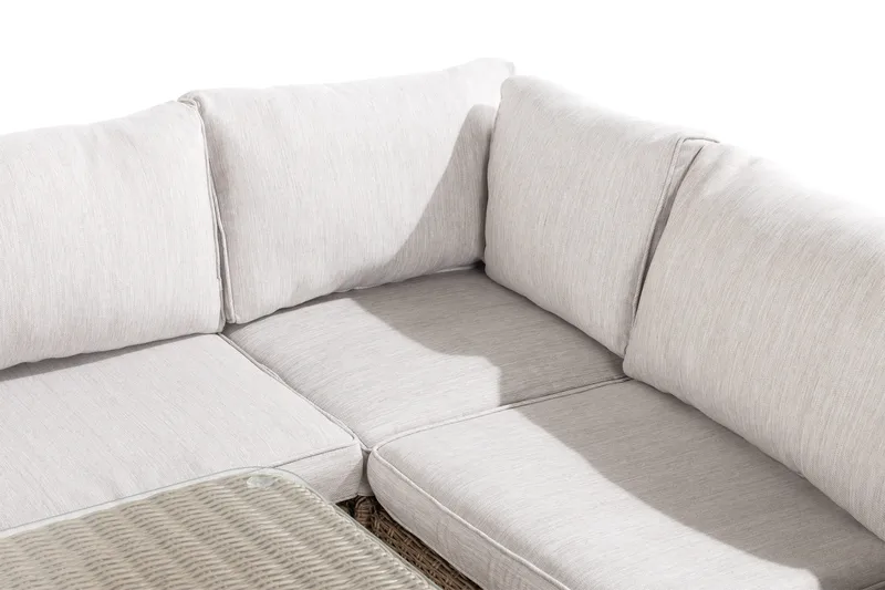 Marcus 6-sits Loungegrupp - Mörkbeige / Vita dynor - Products - Utemöbler & utemiljö - Loungemöbler - Loungeset & loungegrupp