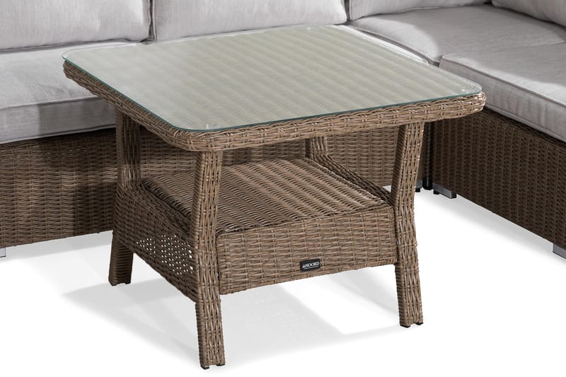 Marcus Stor Loungegrupp Utomhus - 7-sits Loungeset i Konstrotting för Uteplats och Trädgård - Beige / Vita dynor - Products - Utemöbler & utemiljö - Loungemöbler - Loungeset & loungegrupp