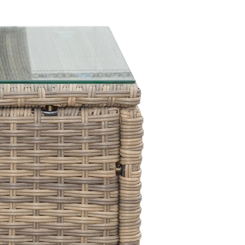 Mendoza l-formad 4-sits soffgrupp i konstrotting för altan och terrass - Brun / Beige dynor - Products - Utemöbler & utemiljö - Loungemöbler - Loungeset & loungegrupp