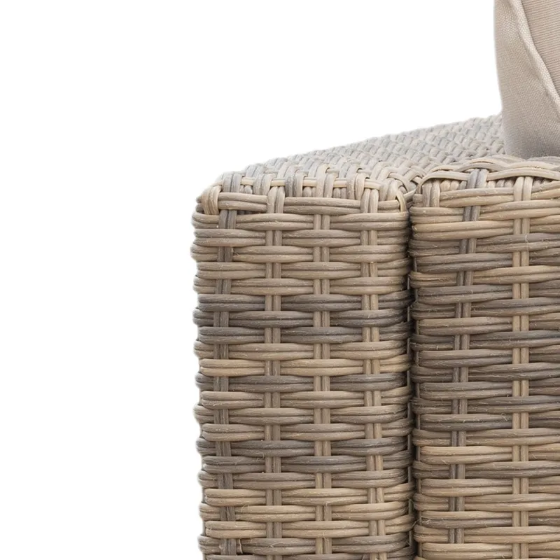 Mendoza l-formad 4-sits soffgrupp i konstrotting för altan och terrass - Brun / Beige dynor - Products - Utemöbler & utemiljö - Loungemöbler - Loungeset & loungegrupp