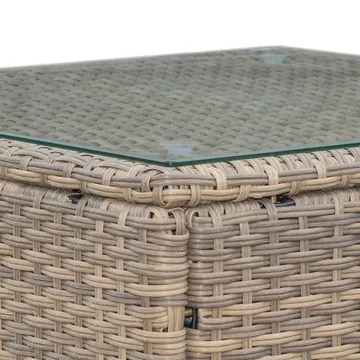 Mendoza l-formad 4-sits soffgrupp i konstrotting för altan och terrass - Brun / Beige dynor - Products - Utemöbler & utemiljö - Loungemöbler - Loungeset & loungegrupp