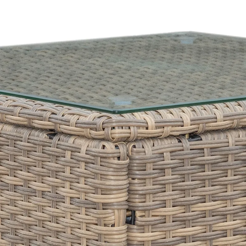 Mendoza l-formad 4-sits soffgrupp i konstrotting för altan och terrass - Brun / Beige dynor - Products - Utemöbler & utemiljö - Loungemöbler - Loungeset & loungegrupp