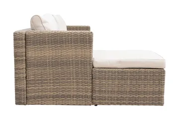 Mendoza l-formad 4-sits soffgrupp i konstrotting för altan och terrass - Brun / Beige dynor - Products - Utemöbler & utemiljö - Loungemöbler - Loungeset & loungegrupp