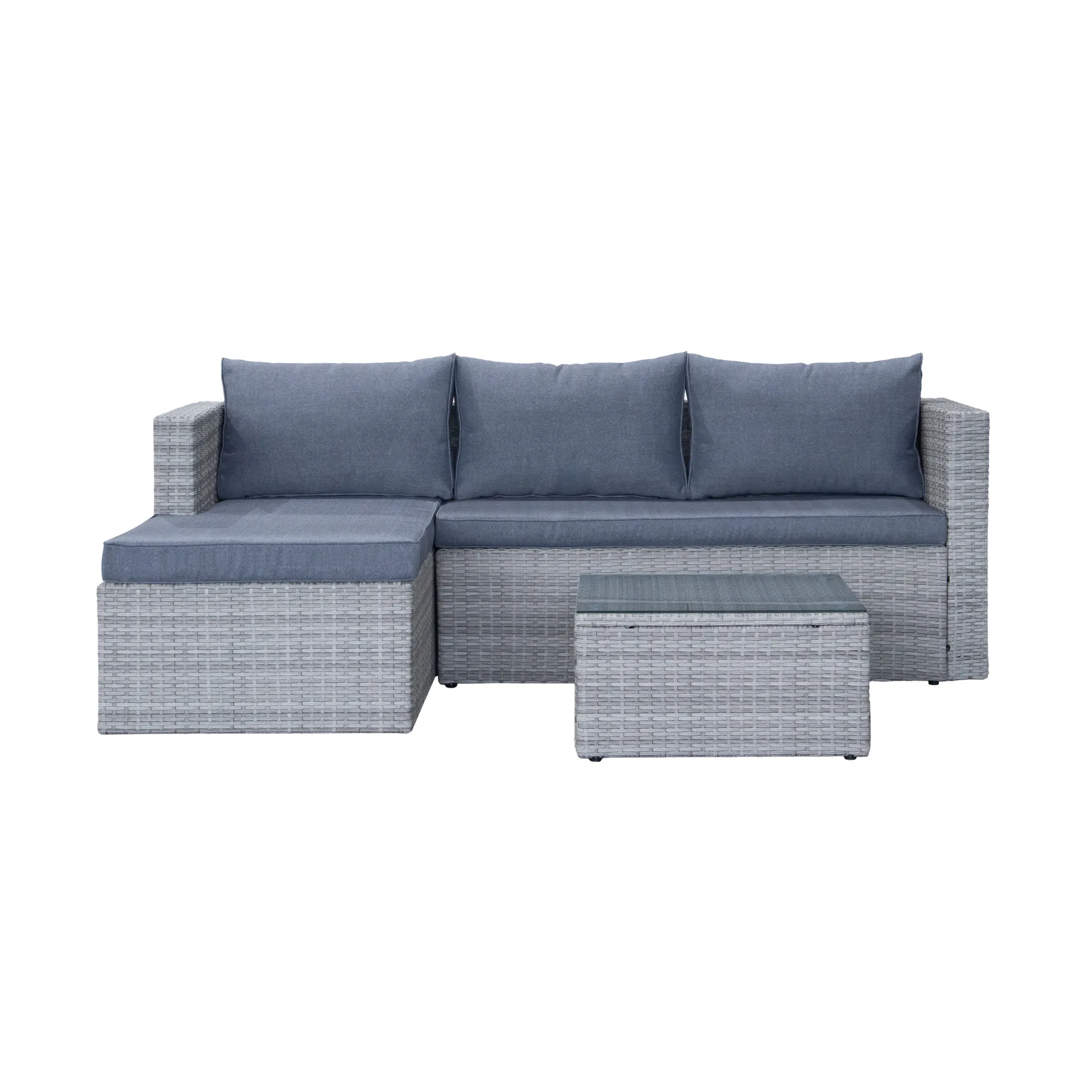 Mendoza l-formad 4-sits soffgrupp i konstrotting för altan och terrass