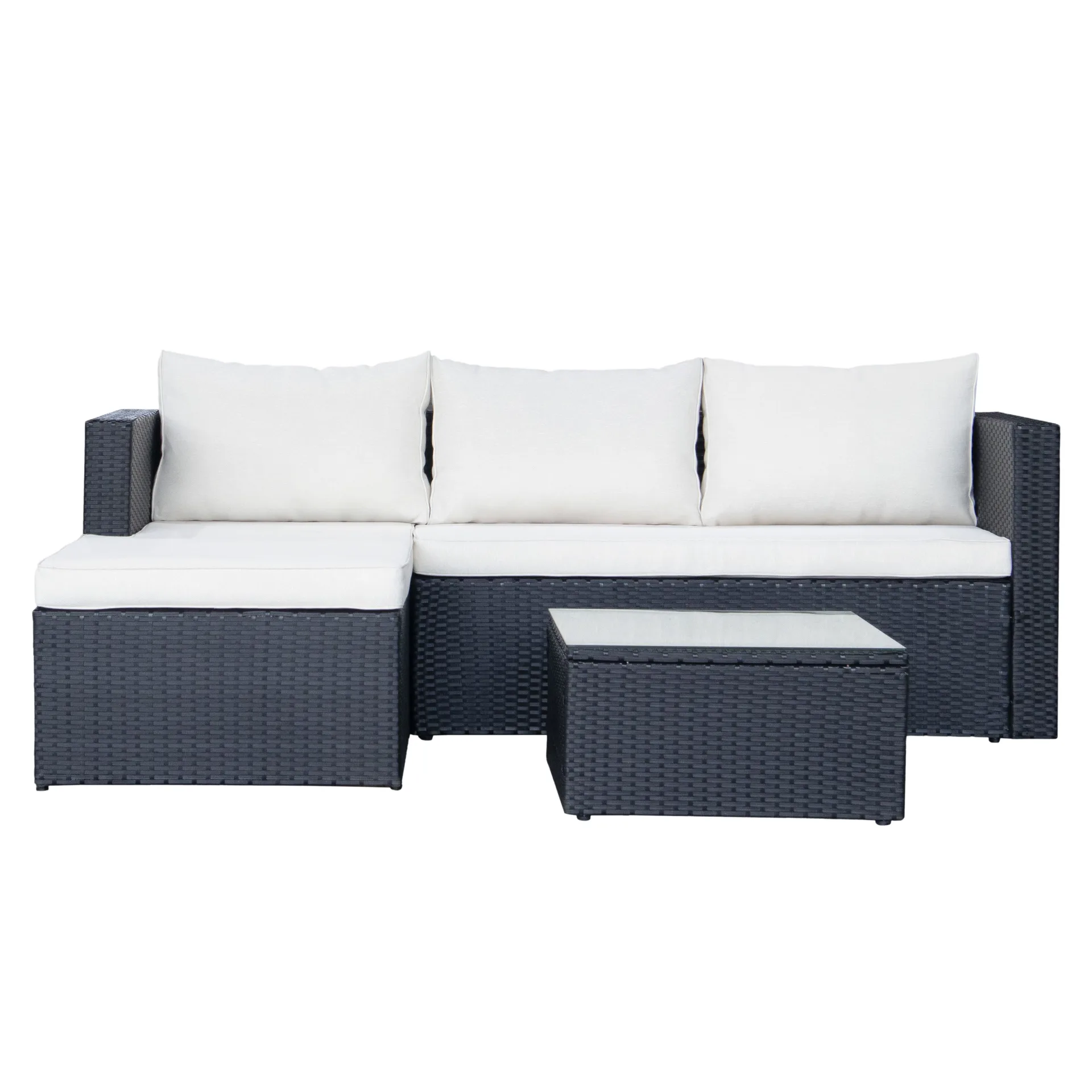 Mendoza l-formad 4-sits soffgrupp i konstrotting för altan och terrass