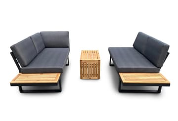 Monte Carlo utegrupp modulsoffa med bord - Svart/grå - Products - Utemöbler & utemiljö - Loungemöbler - Loungeset & loungegrupp