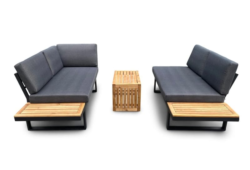 Monte Carlo utegrupp modulsoffa med bord - Svart/grå - Products - Utemöbler & utemiljö - Loungemöbler - Loungeset & loungegrupp