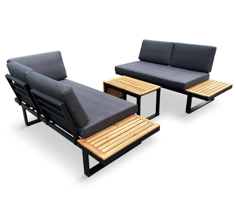 Monte Carlo utegrupp modulsoffa med bord - Svart/grå - Products - Utemöbler & utemiljö - Loungemöbler - Loungeset & loungegrupp